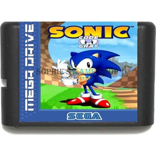 Sonic Code Gray Game Cartridge Newest 16 bit Game Card For Sega Mega Drive / Genesis System