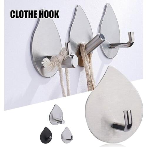 304 Stainless Steel Sticky Hook Strong Adhesive Punch Free Innovative Waterproof Moistureproof for Kitchen Bathroom can CSV