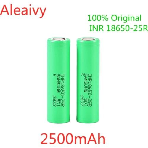 ALEAIVY 18650 Lithium Rechargeable Battery New 100% Original INR1865025R 3.7v 2500mah 18650 battey For Flashlight batteries