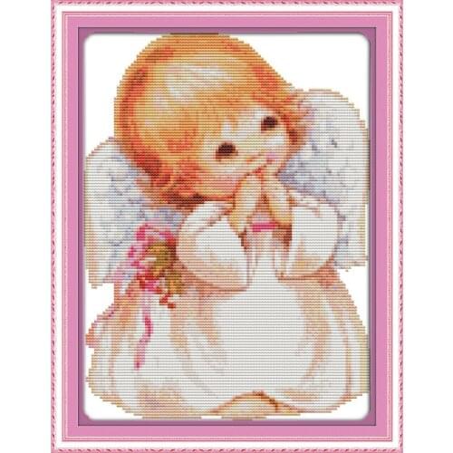 The beautiful little angel lovely baby Counted DMC 14CT 18CT Cross Stitch Needlework Kit Embroidery Set Cotton silk plus