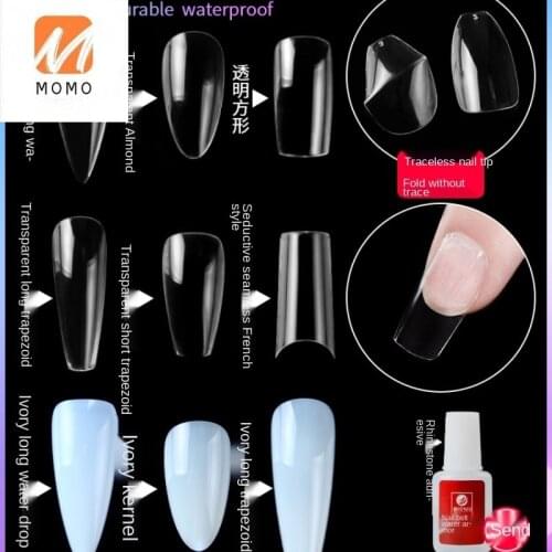 Nail Tip Seamless Finished Product Removable Wearable Fake Nails Extension Patch Ultra-Thin Seamless Glue Fully Transparent