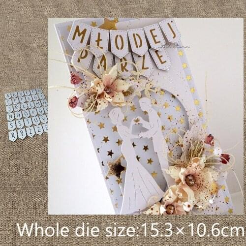 New Design Craft Metal stencil mold Cutting Dies Alphabet Banner decoration scrapbook die cuts Album Paper Card Craft Embossing