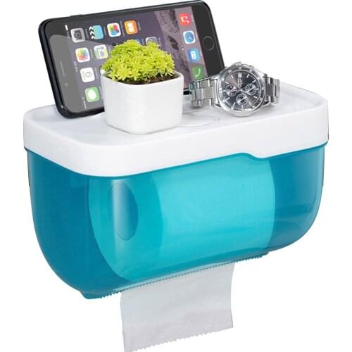 Toilet Tissue Box Waterproof Hole-Free Toilet Bathroom Tissue Rack Toilet Sanitary Pumping Toilet Paper Box Storage Rack TUE88