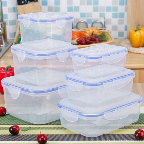 6 Size Plastic Lunch Box for Kids Bento Box Food Storage Container for School Office Worker Outdoor Picnic Snack Meal Microwave