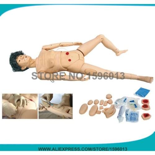 Full-functional Elderly Female Nursing Manikin, Old Patient Care Training Dummy