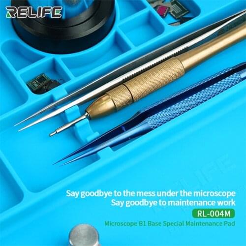 RELIFE High Insulation Pad Super Silicone Micro Soldering Mat Suit for All B1 Microscope Base RL-004M With Storage Slot