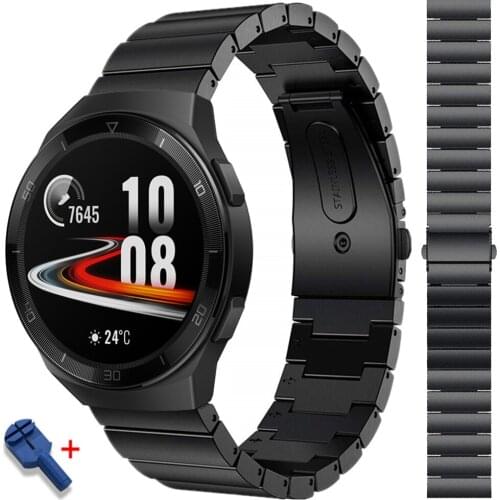 Luxury Stainless Steel Strap For Huawei Watch GT 2E/GT 2 46MM/GT Active Smart Wristband Bracelets Accessories For Honor Magic2