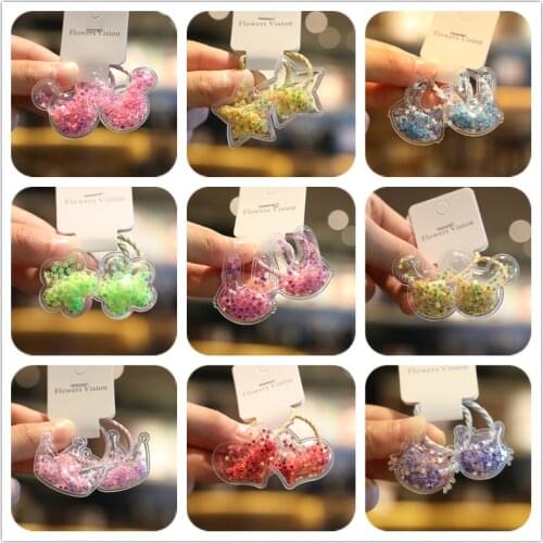 2PCS New Cute Quicksand Transparent Princess Headwear Kids Elastic Hair Bands Children Ropes Girls Accessories Baby Headdress