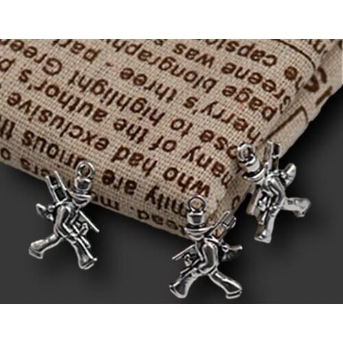 WKOUD 10pcs Silver Color graffiti artist charm metal pendant hip hop earrings bracelet DIY metal jewelry findings A1279