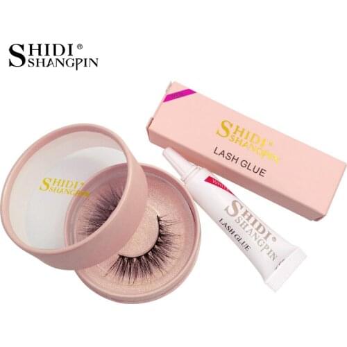 SHIDISHANGPIN 1 box 3d mink lashes full strip lashes eyelashes hand made, waterproof false eyelashes glue kit #71 kit