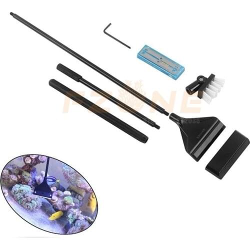Aluminum Magnesium Alloy Algae Scraper Cleaner Brush With 10 Stainless Steel Blade For Aquarium Fish Reef Plant Glass Tank