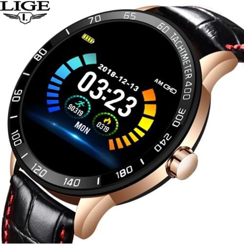 LIGE Traditional Quartz Watch Appearance Smart Watch Waterproof Heart Rate Blood Pressure Monitor Sport Watch Smart Men Watch