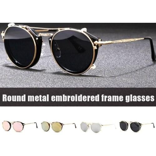 Gafas De Sol Sunglasses Round And Metal Frame Vintage High Quality Uv Protection For Females Очки Декоративные Sunglasses Women