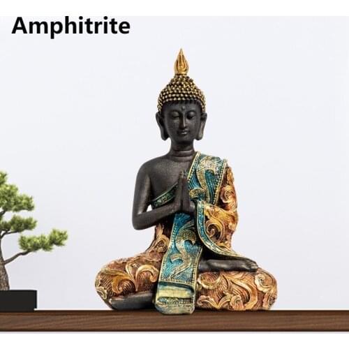 Statue Of Buda Thailand Buda Sculpture Green Resin Made By Hindu Buddhism Fengshui Meditation Decoration Accessories For Home