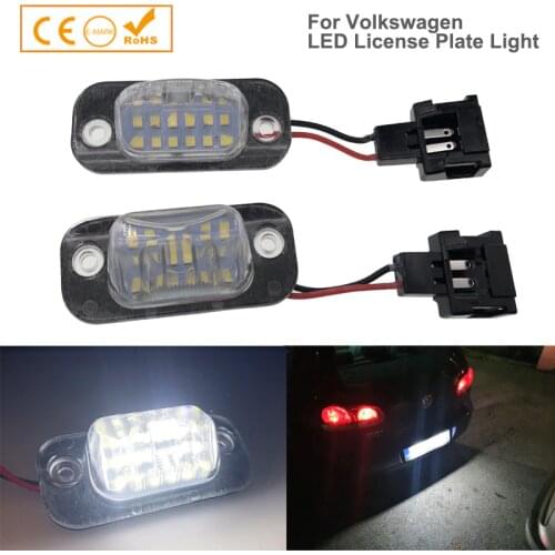 2Pcs LED License Plate Light Number Lamp For VW Polo 3 Classic Variant Golf 3 Cabriolet For Seat Ibiza Cordoba Canbus White