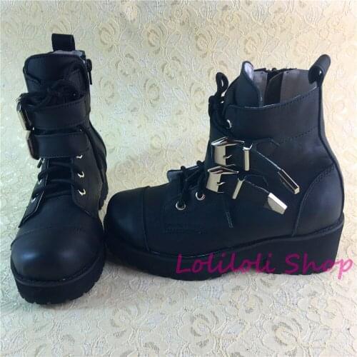 Princess sweet gothic lolita shoes Lolilloliyoyo antaina shoes custom thick bottom grey skin zip flat shoes with buckles 5243s