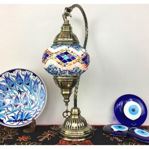 Turkish mosaic Handcrafted Glass table lamps for living room bedroom bedside lamp Mediterranean art decor table light fixtures