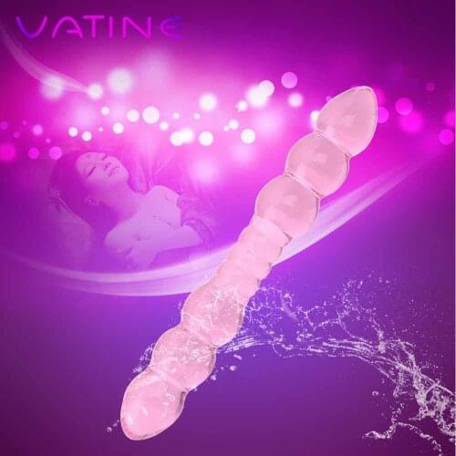 VATINE Prostate Massage Adult Sex Products Female Masturbation Sex Toys for Women Dual Head Anal Plug Glass