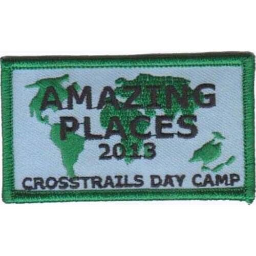 Embroidered badges, made of Twill, available in various designs, with 50pcs MOQ, 100pcs/lot, free shipping