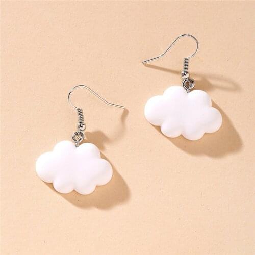 XLLD Cute White Cloud Drop Earrings 2021 Trend Delicate Clouds for Women Girls Ear Jewelry Gift Wholesale Gifts