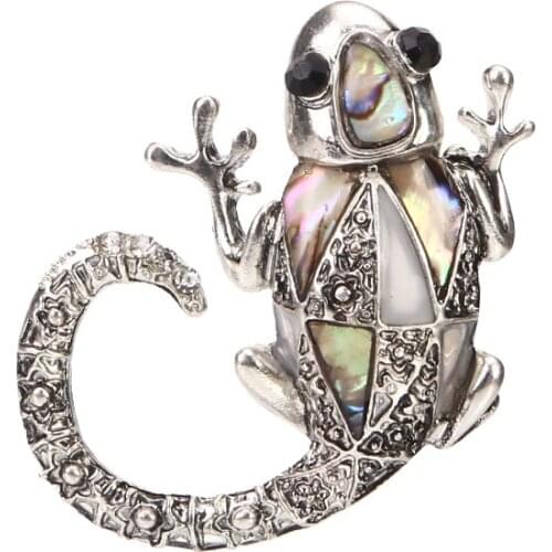 OneckOha Zinc Alloy Shell Lizard Brooches Animal Gecko Pin Mens Jewelry Brooch