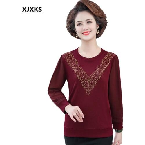 XJXKS Round neck long sleeve women thin sweater 2021 spring autumn new loose plus size casual sweater women pullover