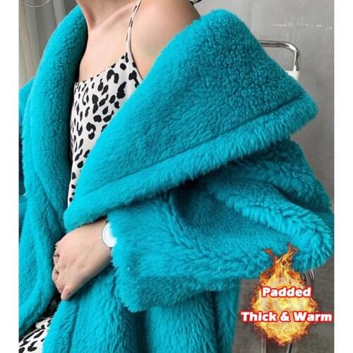 Bella Philosophy Women Winter Faux Fur Warm Long Coat Long Sleeve Female Thick Teddy Bear Coat Casual Loose Oversize Outwears