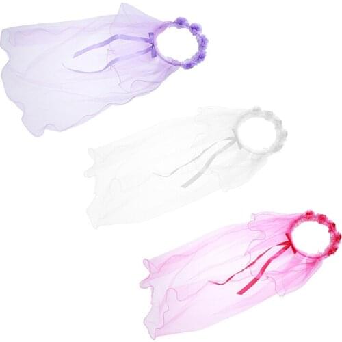 1PC Children Girl Hair Wreaths Lace Bride Veil Wedding Party Vacation Beach Kids Girls Hair Accessories
