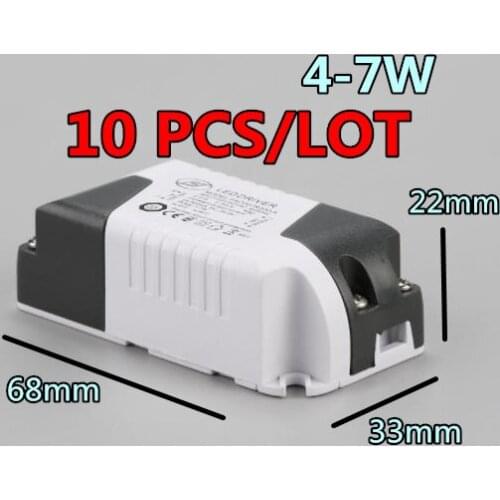 10pcs Hot Sale LED Driver 4-7W AC85-265V DC 300mA Lighting Transformer For LED Panel Light / Downlight / Spotlight Driver/ Lamp