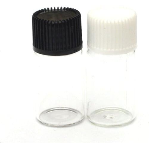 10pcs 3ml Clear Glass Bottle with Orifice Reducer and Cap Small Essential Oil Mini Bottle Glass Vials