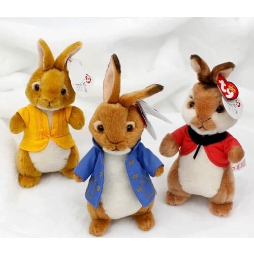 15CM Ty Beanie Big Eyes Peter Bunny Benjamin Rabbit Tiggy-Winkle Hedgehog Plush Toy Stuff Rabbit Doll Boy and Girl Birthday Gift
