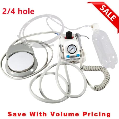 2Hole 4Hole Portable Air Turbine Unit Control Air 3 Water Bottle Syringe Foot Switch Work With Compressor Dental Equipment Teeth
