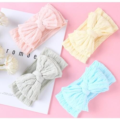 2020 New Ribbed Nylon Headband, Cable Knit Wide Nylon Baby Turban Head Wraps Kids Girls Hair Accessories