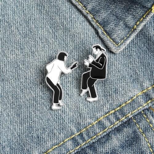 2021 Personality Movie Enamel Pins Set Swing Dance Figure Brooches Shirt Collar Bag Lapel Pin Badge Jewelry Gift for Friends