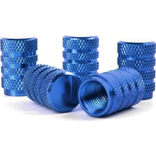 5 pieces blue alloy car tire valve caps car valve Nut