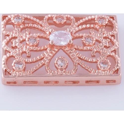 5pcs Supplies Shining Zircon Flower Charms For Bracelets & Necklaces Diy Micro Pave Hollow Charms Vintage Accessories