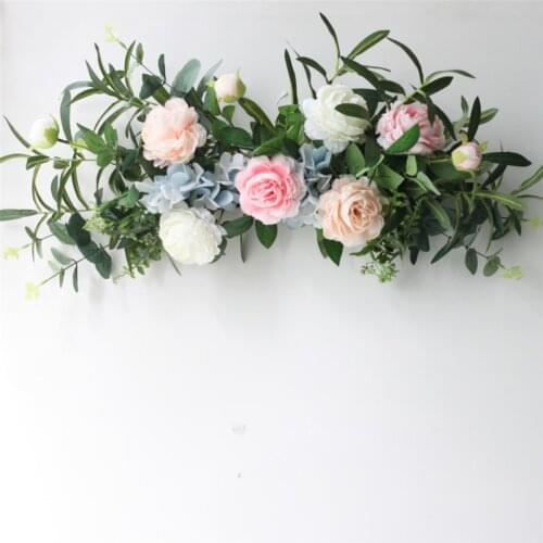 50CM Wedding Flower Wall Arrangement Supplies Silk Peonies Rose Artificial Flower Row Desktop Decoration Wedding Backdrop