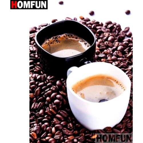 HOMFUN Full Square/Round Drill 5D DIY Diamond Painting "Coffee cup" Embroidery Cross Stitch 3D Home Decor Gift A12011