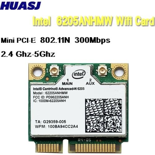 Huasj Wireless Card Adapters for Intel Centrino Advanced-n 6205 62205an 62205hmw 300Mbps WiFi Mini PCI-E 2.4 / 5GHz