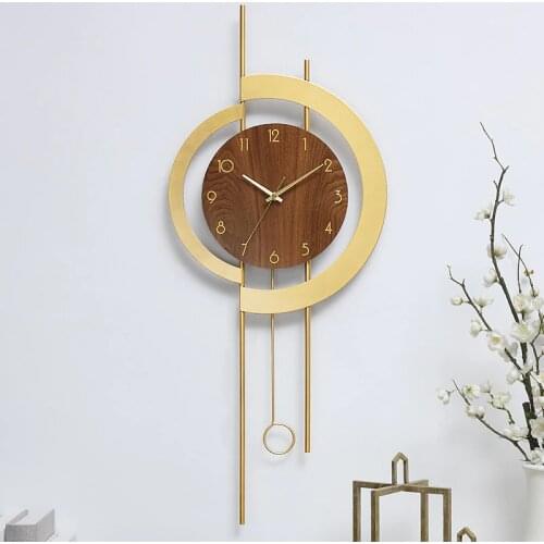 Large Pendulum Wall Clock Luxury Living Room Nordic Metal Silent Modern Wall Watch Home Clocks Relogio Parede Gift Ideas ZB5WC