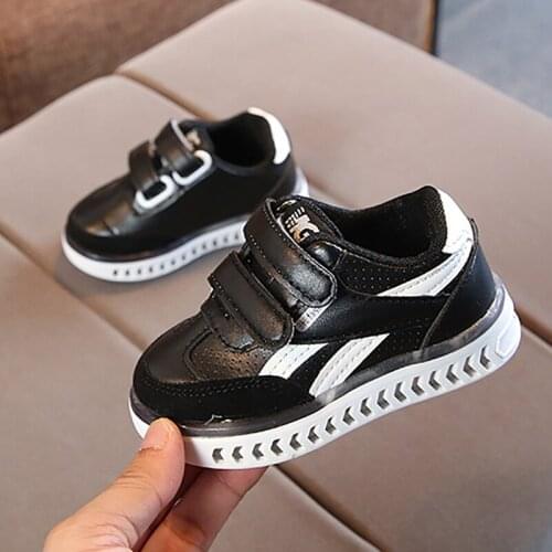 Bobora Spring Autumn Children Glowing Sneakers Kids Shoes Girls Shoes With LED Light 21-30