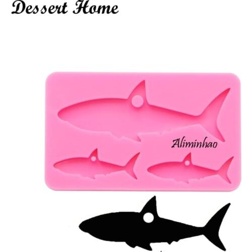 DY0102 epoxy resin molds Shark family mold for keychains Jewelry silicon molds for resin diy