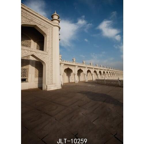Retro Palace under Blue Sky Photography Backgrounds Customized Wedding Party Vinyl Cloth Photoshoot Backdrops For Photo Studio