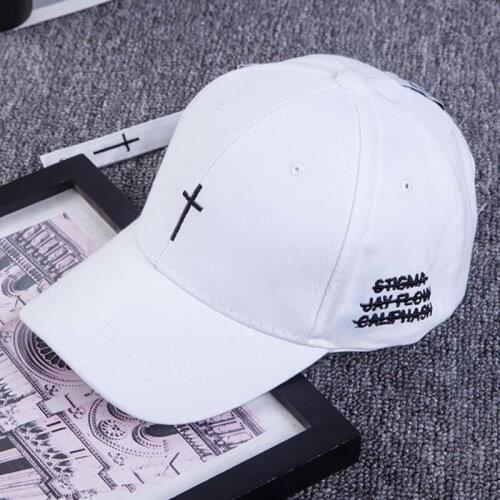 Hip Hop Baseball Cap Canvas Casual Letter Embroidery Cross Sun Hat For Men Women Adjustable