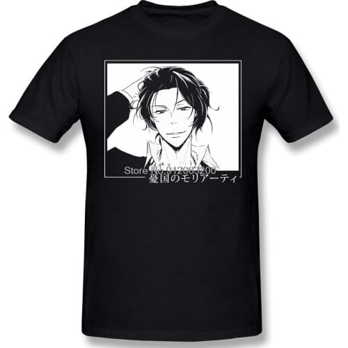 Rengoku Yuukoku No Print Cotton Shirts Hombre Japanese Anime Moriarty The Patriot Detective Men Fashion Streetwear TShirt