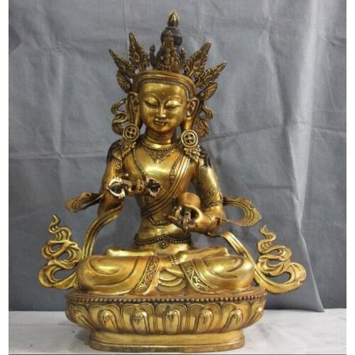 Chinese buddhism bronze Vajrasattva kwan-yin GuanYin Bodhisattva buddha statue