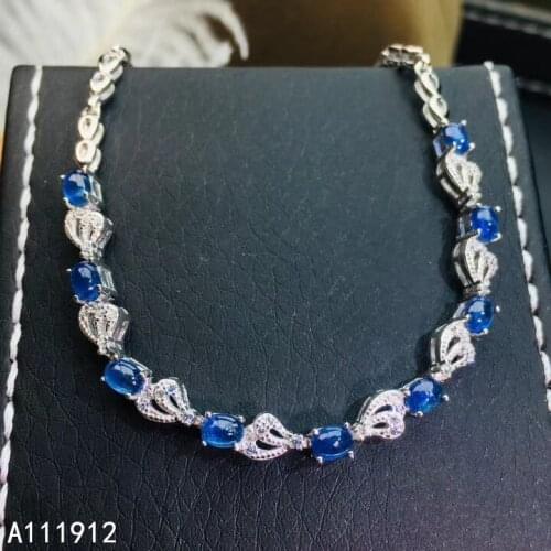 KJJEAXCMY fine jewelry natural sapphire 925 sterling silver new women hand bracelet support test noble