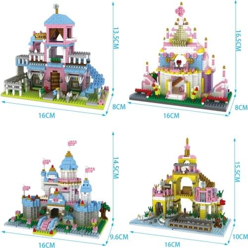 Disney Princess Series Castle Building Blocks Magical Ice Castle Bricks Compatible Girls Friends Educational Toys For Children