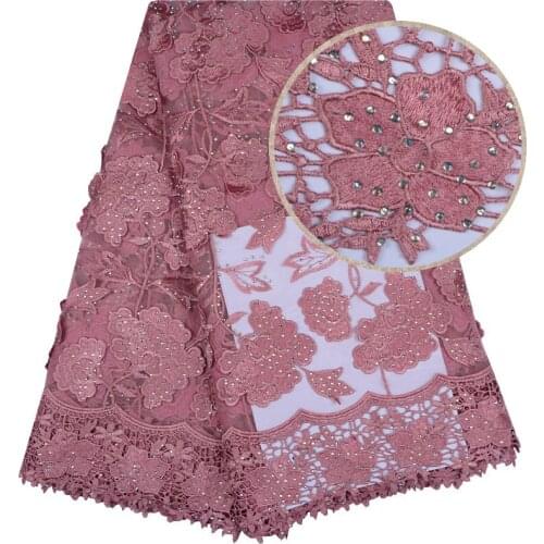 Beautiful 3D Lace Applique African 3D Lace Fabric Nigerian French Tulle Lace Fabric Flower Pattern For Wedding 5 Yards 1123