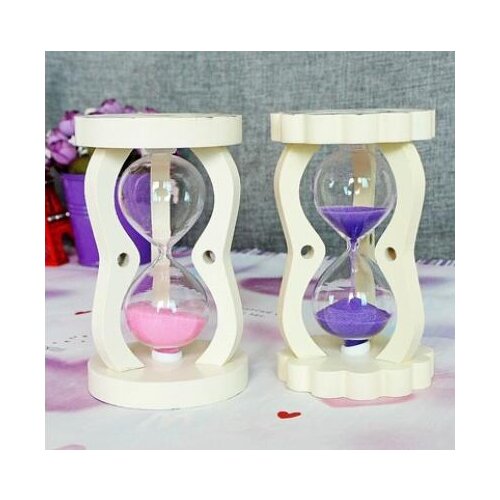 2PC Fine White painted round European style hourglass creative gift mix decoration Home statue